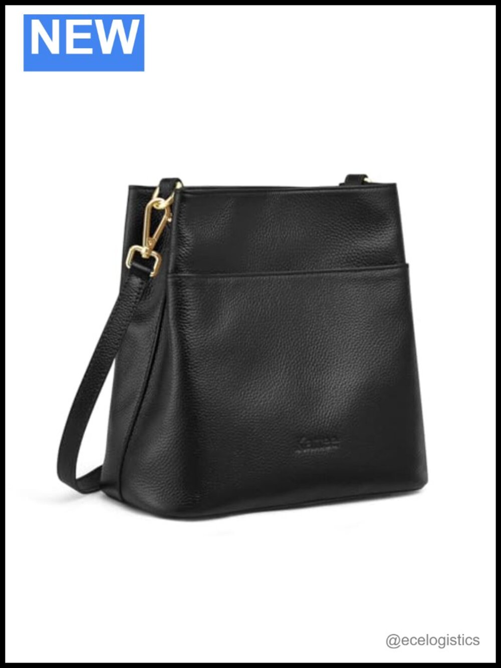Genuine Leather Shoulder Tote Bag with Crossbody Strap, Top Grain Pebbled